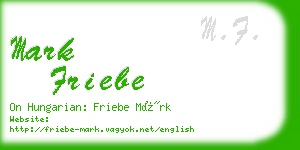 mark friebe business card